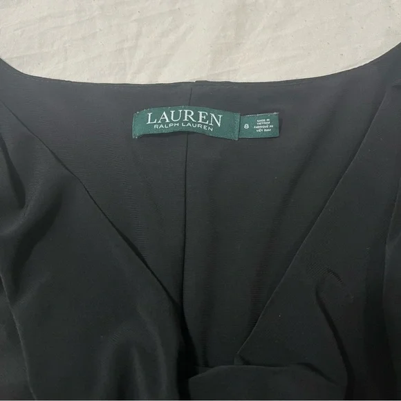 Lauren Ralph Lauren Women’s Classy Black Jersey Stretch Cowlneck Dress Size 8 - Picture 4 of 9